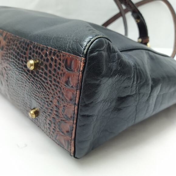 Brahmin Black Leather Double Handle Zipper Closure Tote Shoulder Bag - Picture 16 of 16